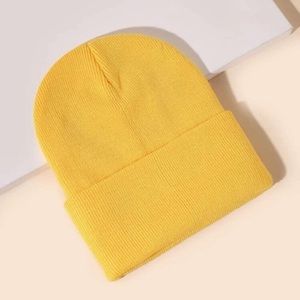 Mustard Knit Beanie Hat